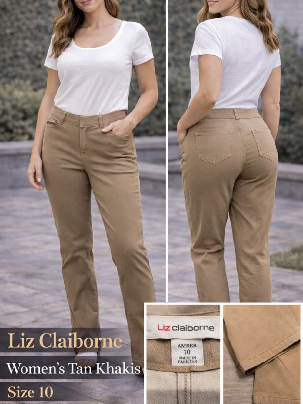 Liz Claiborne Women's Tan Chinos khakis size 10